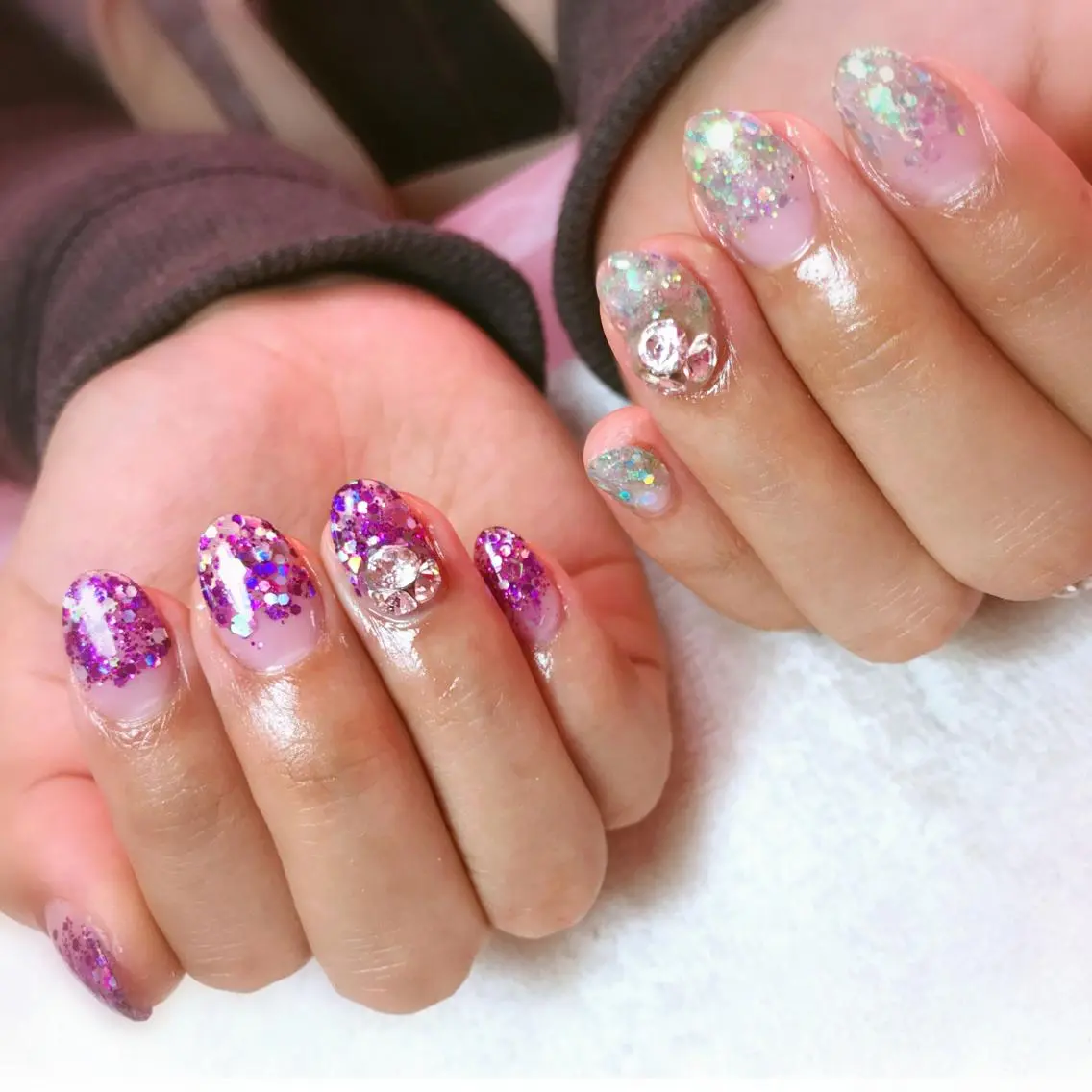 ネイル グラデーション ラメ(グリッター) ラメグラデーション Era nailのネイルデザイン