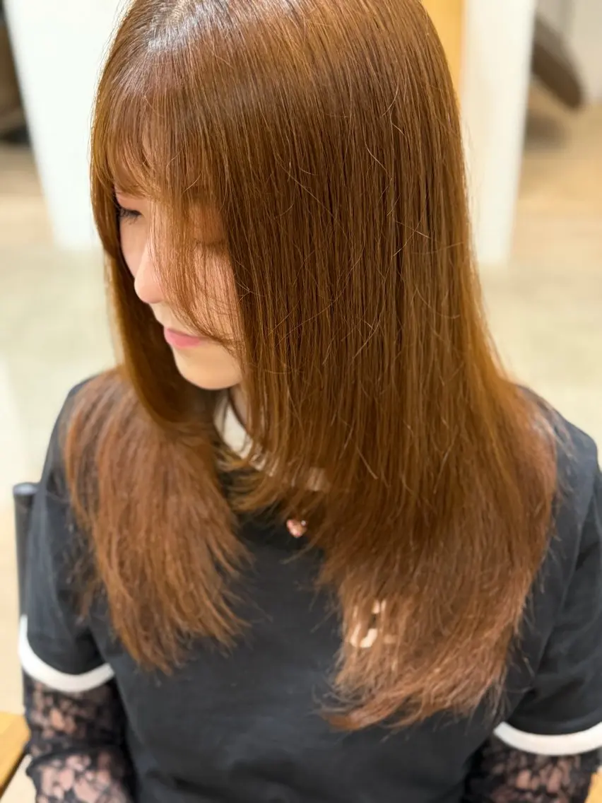 セミロング ヘアカラー トリートメント 清水佳緖 ShimizuKaoのヘアスタイル