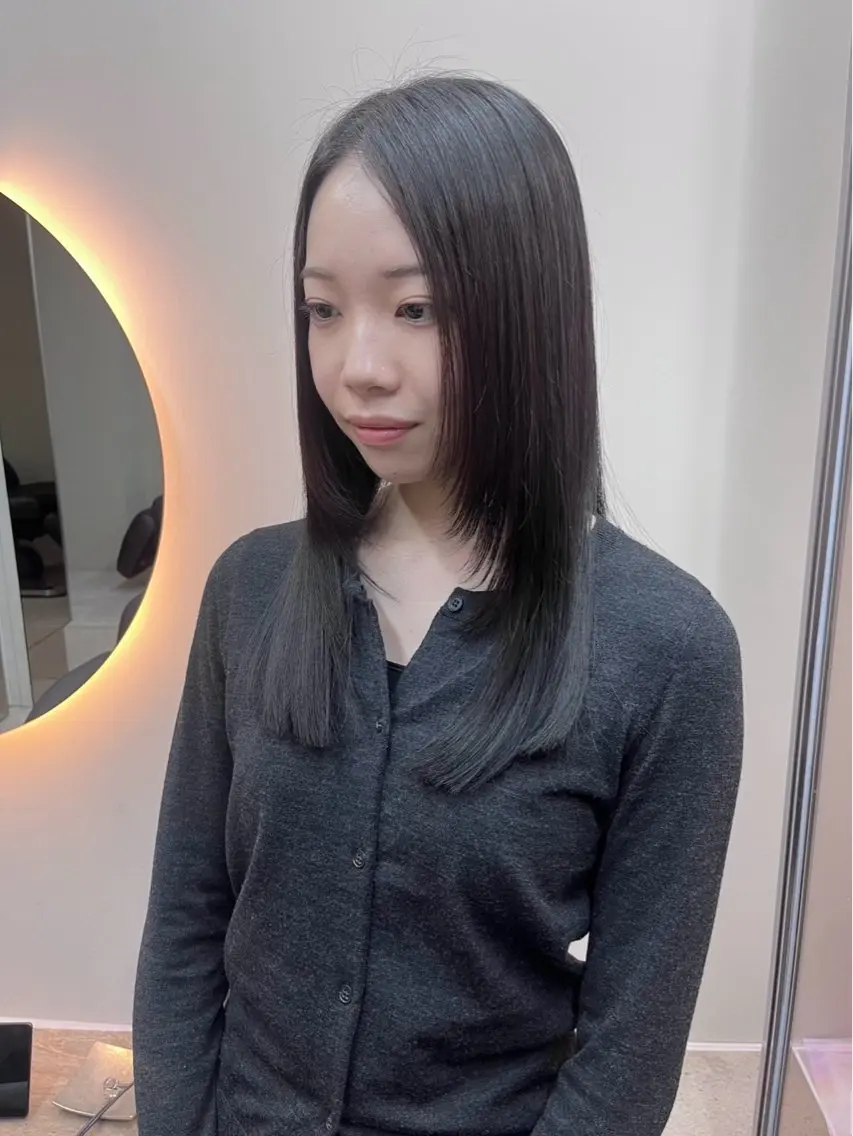 ロング カラー パーマ 顔周りカット 髪質改善 カット ヘアカラー トリートメント 《柔らかhair𓍯 》木村美姫のヘアスタイル