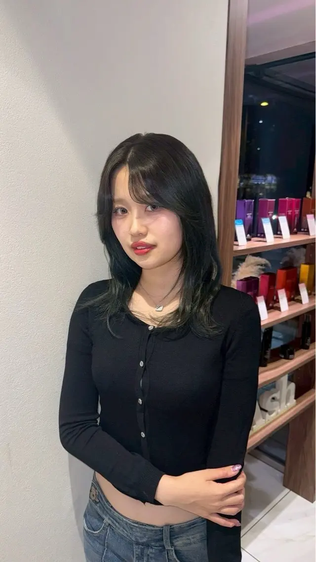 セミロング カラー グレージュ ミント 桜新町/ Mea⭐︎のヘアスタイル