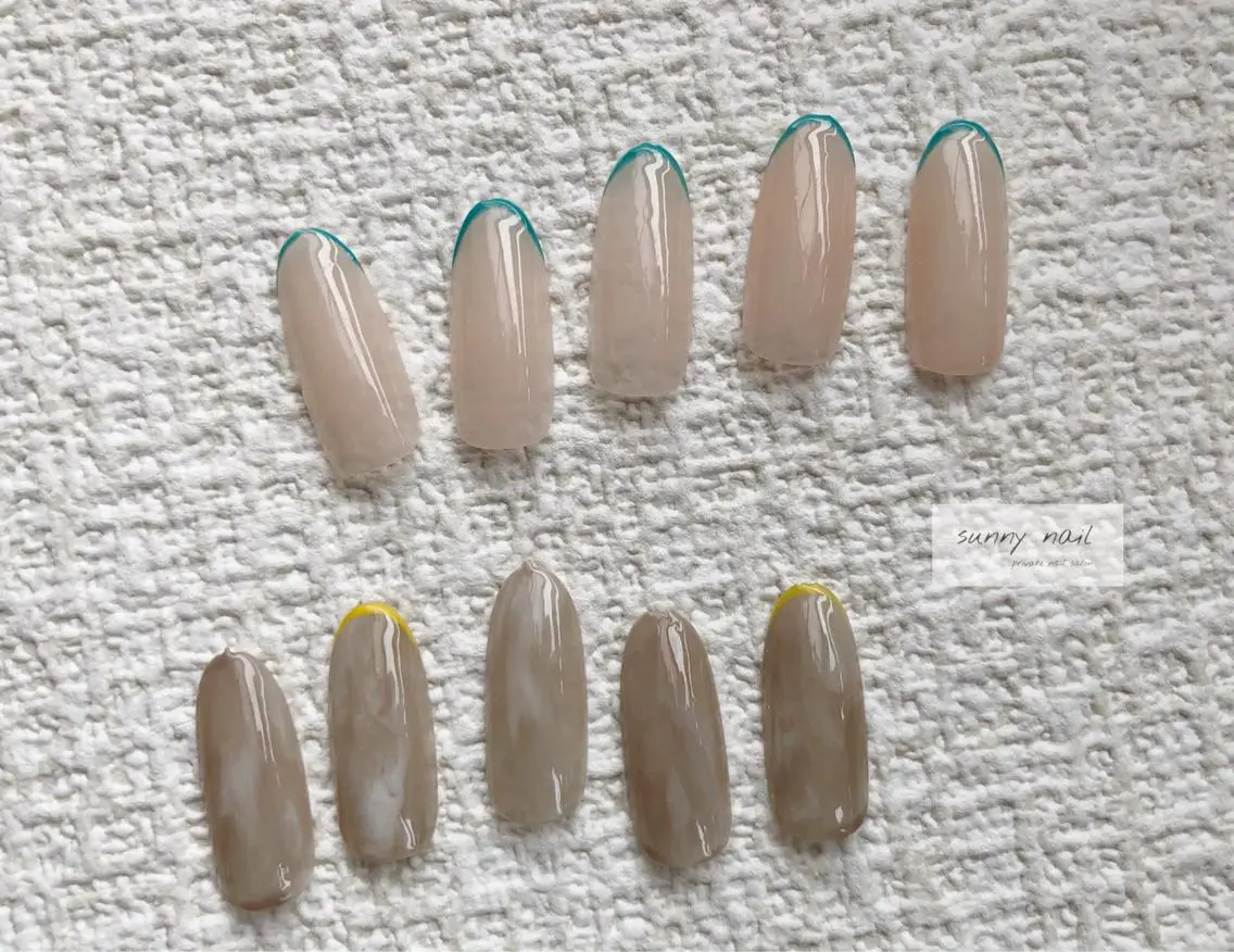 ネイル カジュアル フレンチネイル ジェルネイル ニュアンスネイル パラジェル sunny nailのネイルデザイン