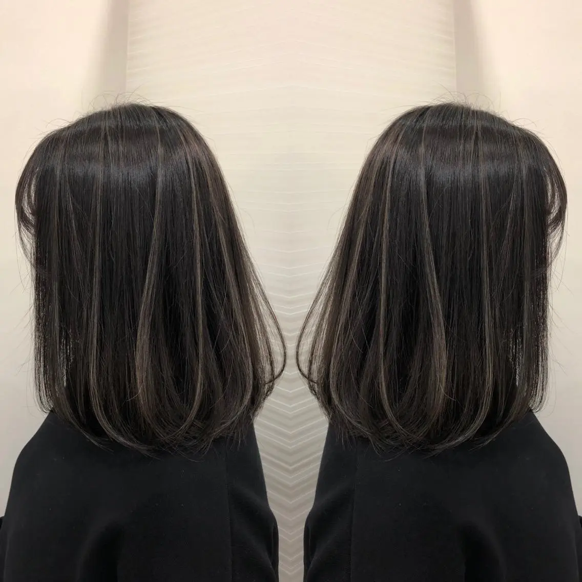 ミディアム カラー ハイライトカラー ハイライト 得能 雅人のヘアスタイル