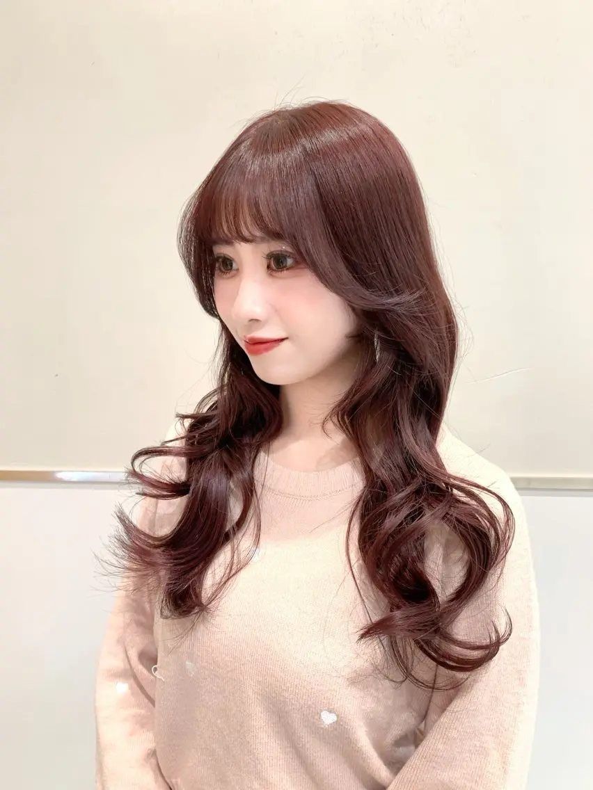 セミロング カラー ヘアカラー トリートメント ヘッドスパ ヘアセット 韓国ヘア/レイヤー/ 顔まわり/りょーとのヘアスタイル