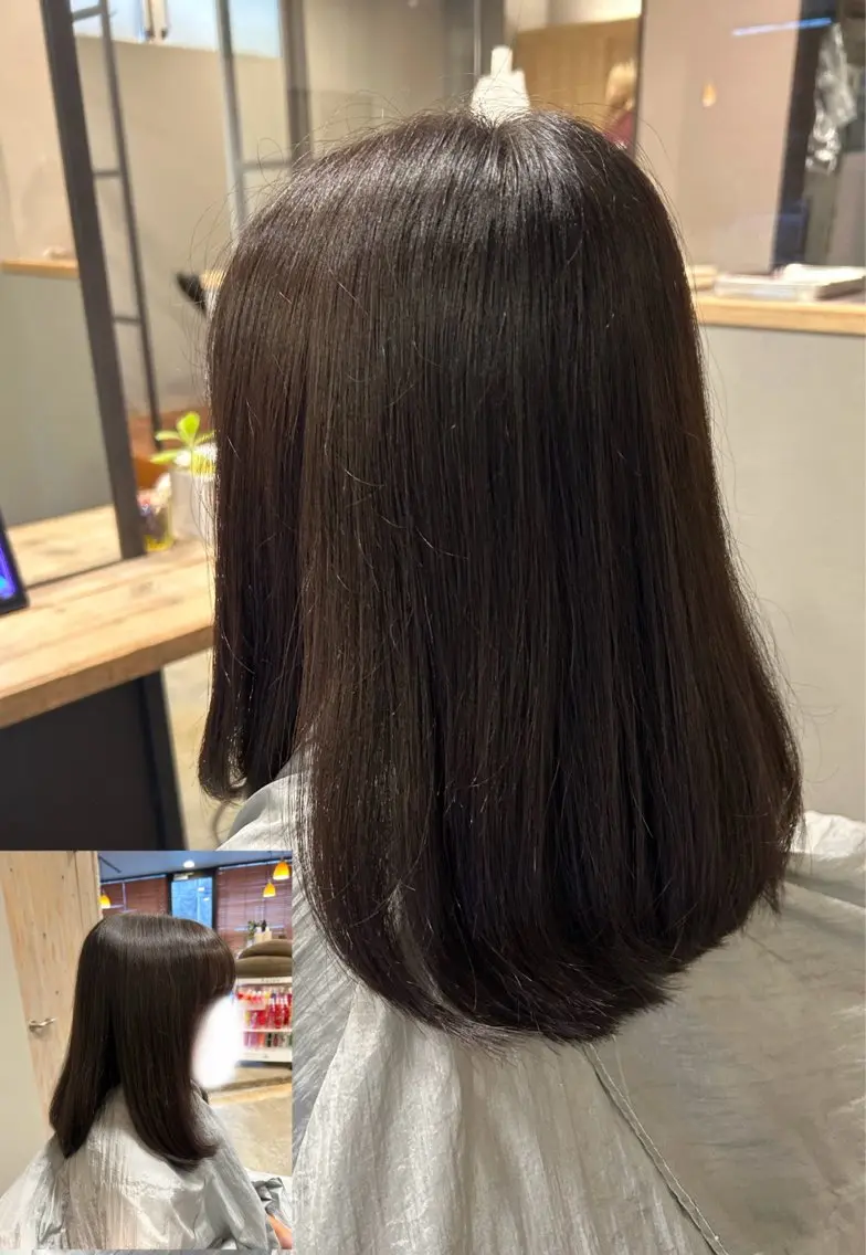 セミロング カット 南條 しほのヘアスタイル