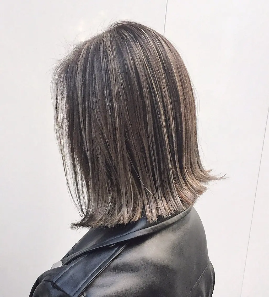 ミディアム ハイライト ヘアカラー トリートメント 🫧美髪カラー🫧艶 カラー🫧北堀江坂本のヘアスタイル