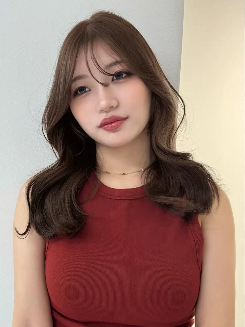 セミロング カット ヘアカラー トリートメント ヘアセット Rita/髪質改善/ ブリーチなしWカラーのヘアスタイル