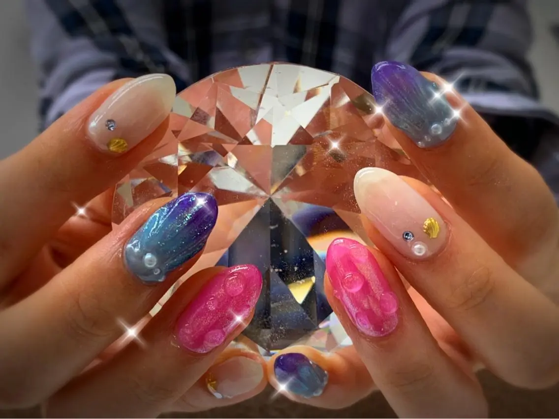 ネイル クリアネイル 夏ネイル 💎JADE💎 安田沙也香のネイルデザイン