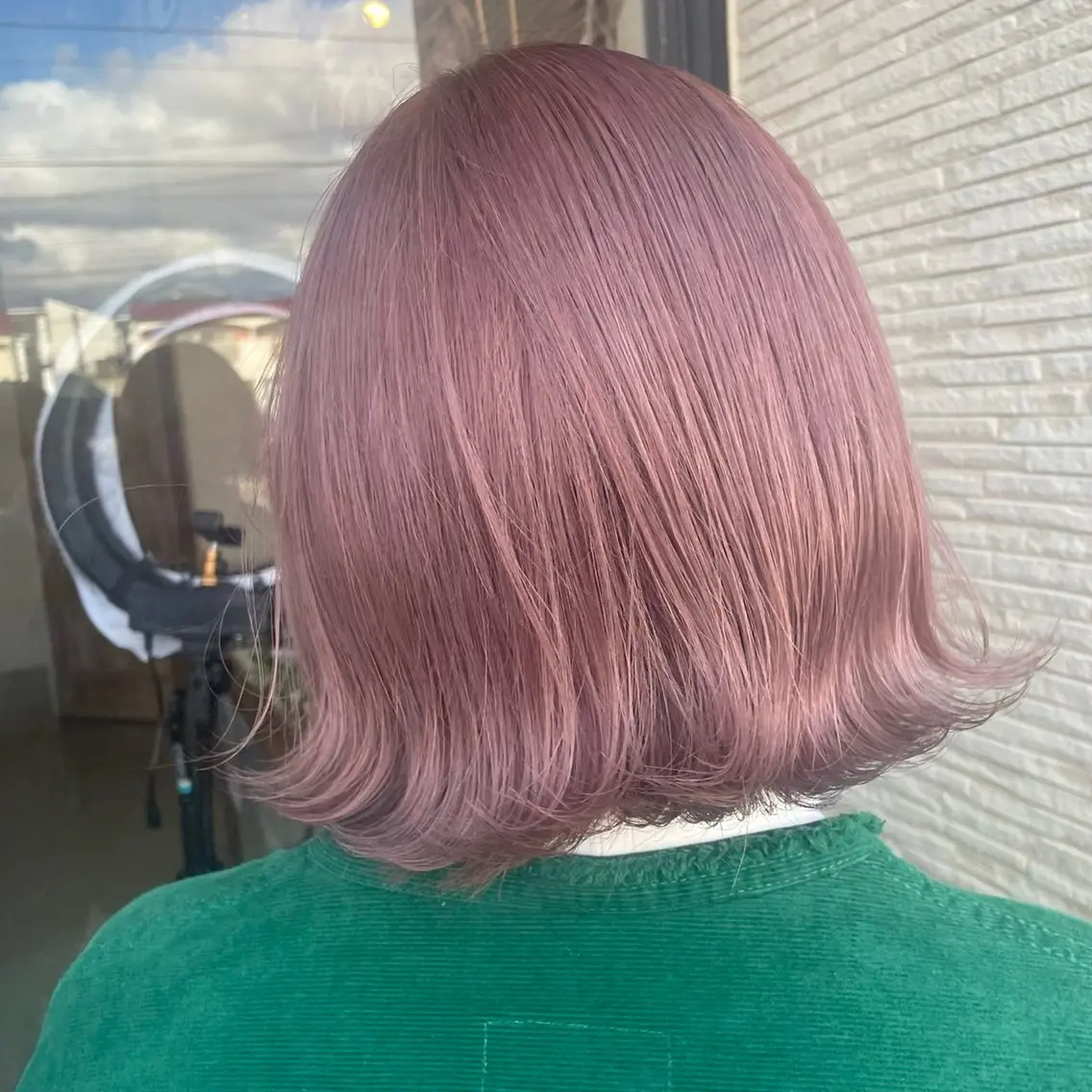 カラー ブリーチ ピンクカラー 小久保 里紗のヘアスタイル