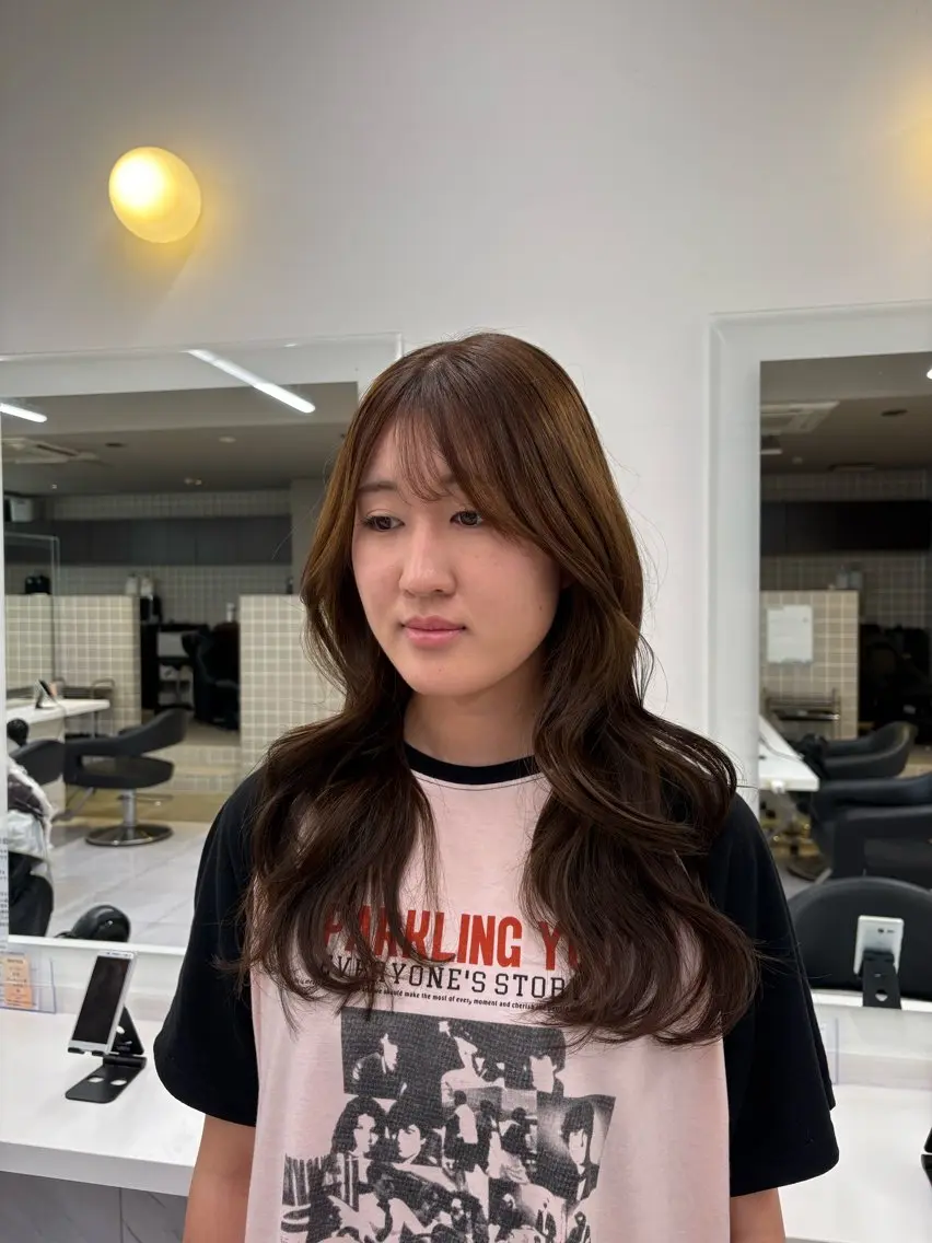 カラー ヘアカラー トリートメント 透明感ベージュ🤎 ナチュラルレイヤーのヘアスタイル