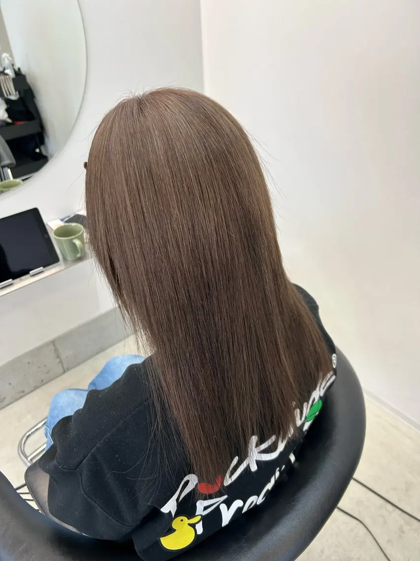 ロング カラー グレージュ カット ヘアカラー coeur/ ひなたのヘアスタイル