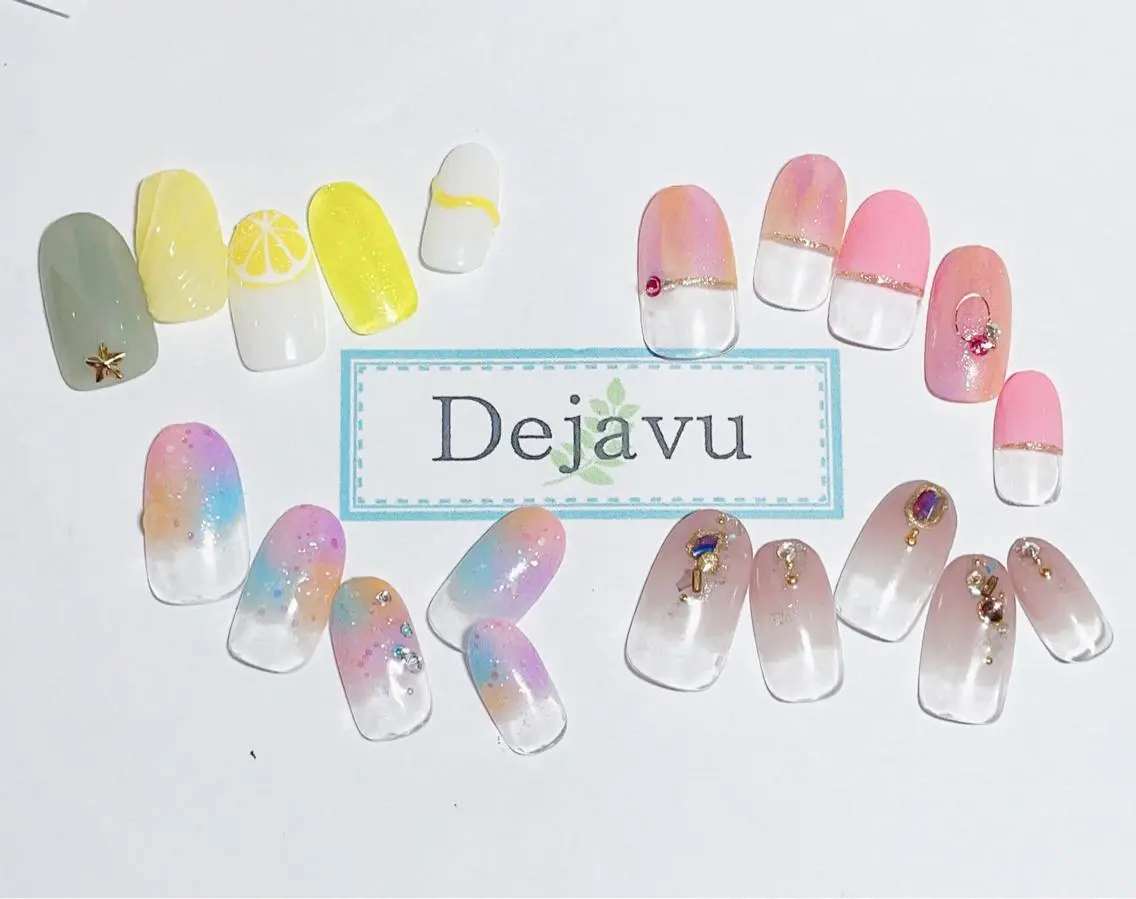 ネイル アートネイル ジェルネイル 春ネイル ハンドネイル Nail salon Dejavu 🌿のネイルデザイン