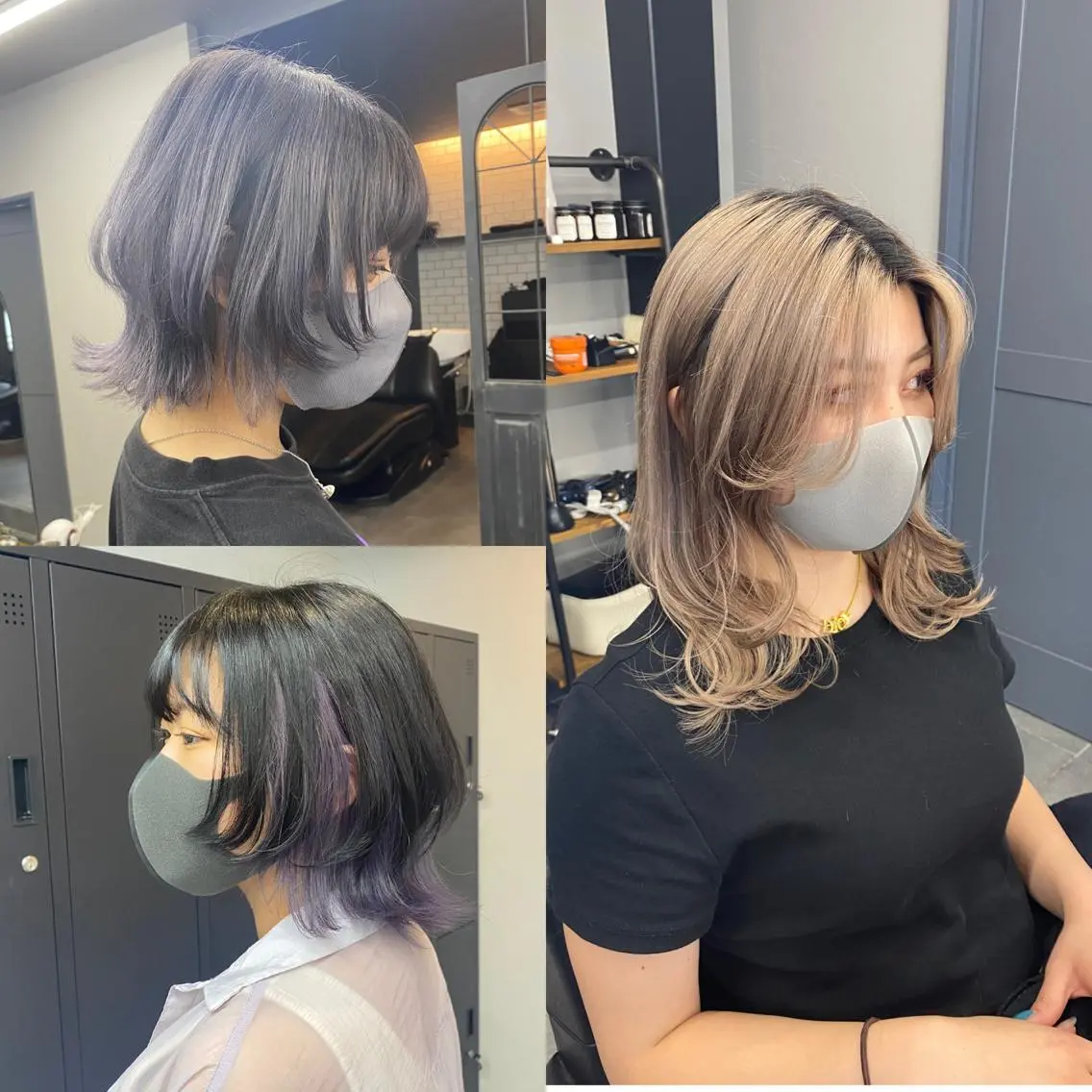 セミロング maco 艶感ハイトーン🦋のヘアスタイル