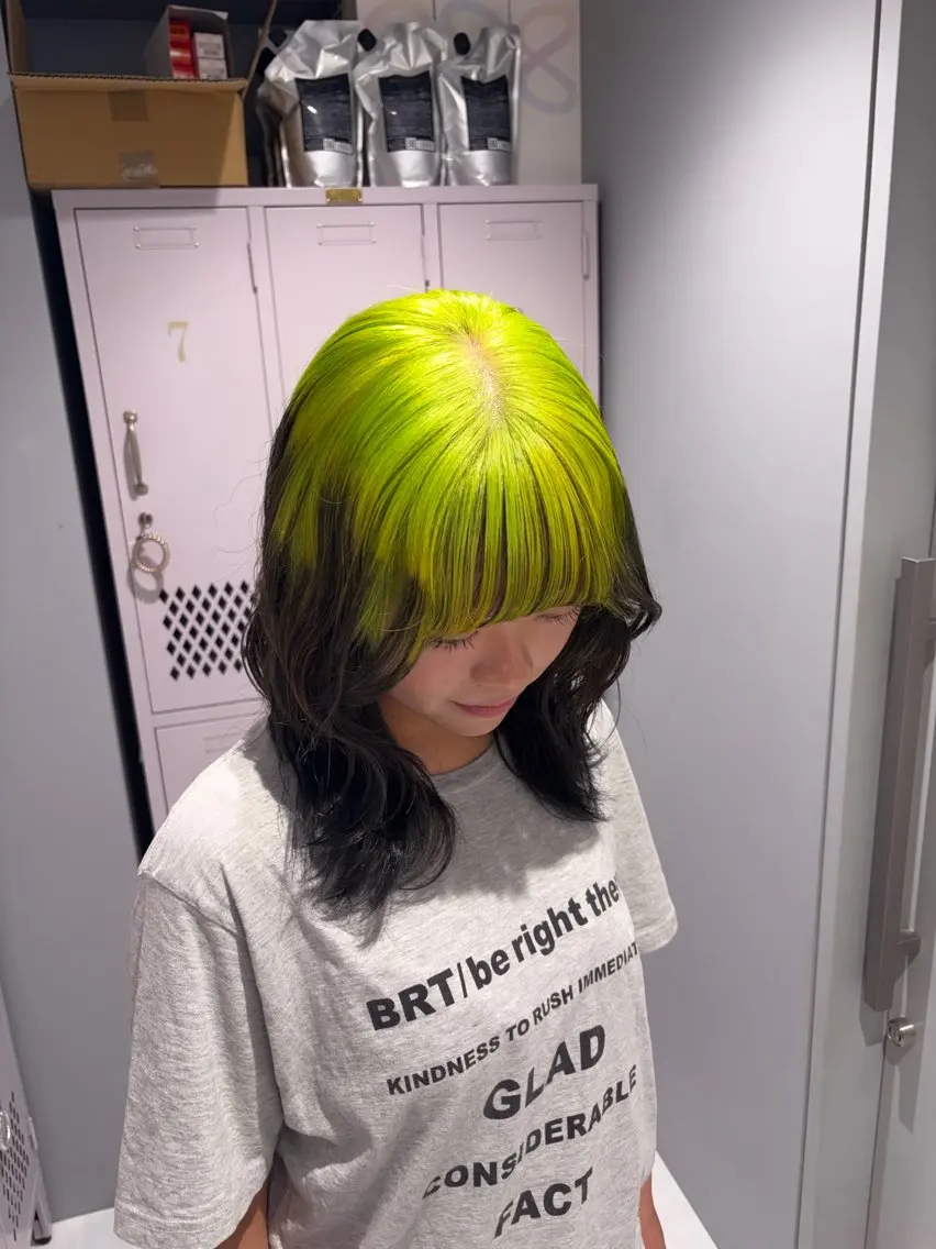 セミロング カラー ヘアアレンジ ヘアカラー cocoyu/新宿 /ブリーチカラーのヘアスタイル