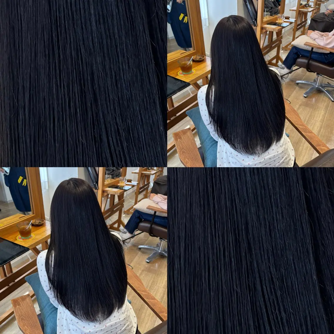 ロング カラー 黒髪 シルバー ヘアカラー トリートメント RINNO🌷透明感 カラー/髪質改善のヘアスタイル