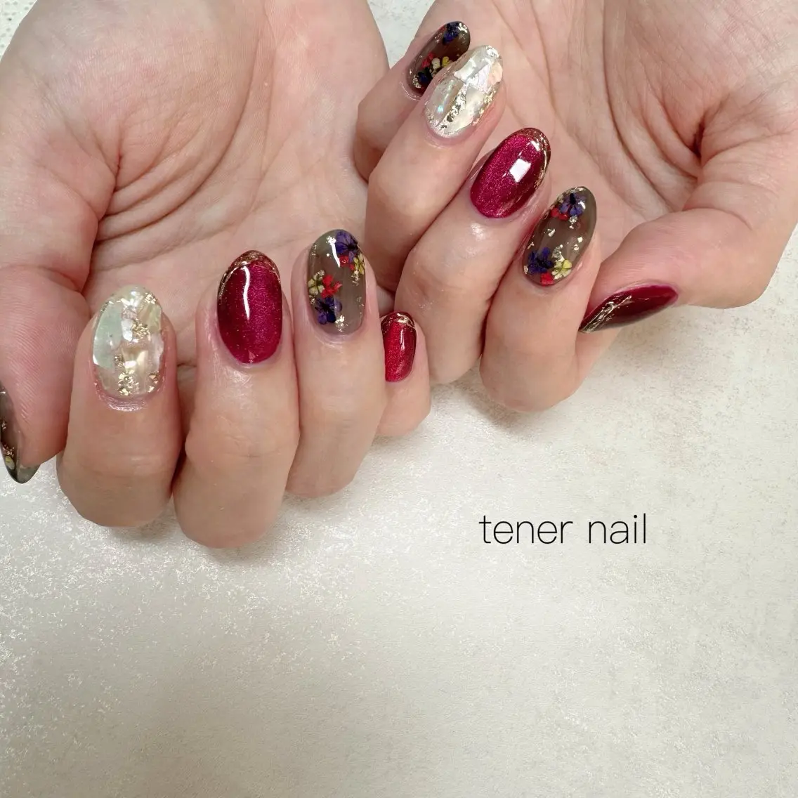 ネイル フラワーネイル ハンドネイル テネルネイル tener nailのネイルデザイン
