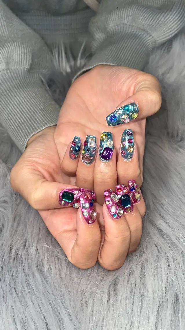 ネイル ラメ(グリッター) RICO Nail パーツつけ放題🌈のネイルデザイン