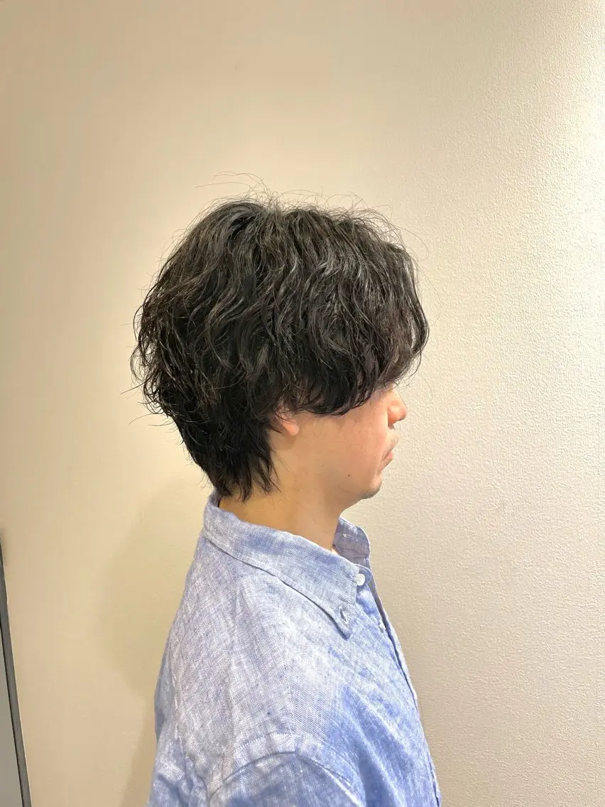 パーマ メンズ カット パーマ トリートメント 西村れい/Blue/ 髪質改善/縮毛矯正のヘアスタイル