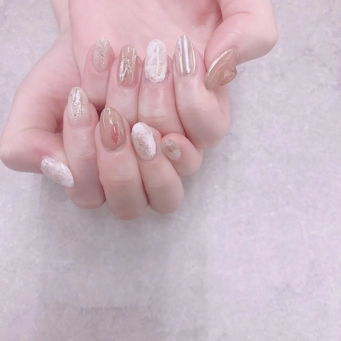 ネイル 大理石ネイル(マーブル) ニュアンスネイル ハンドネイル ハンドケア FASTNAIL PLUS 新宿店のネイルデザイン