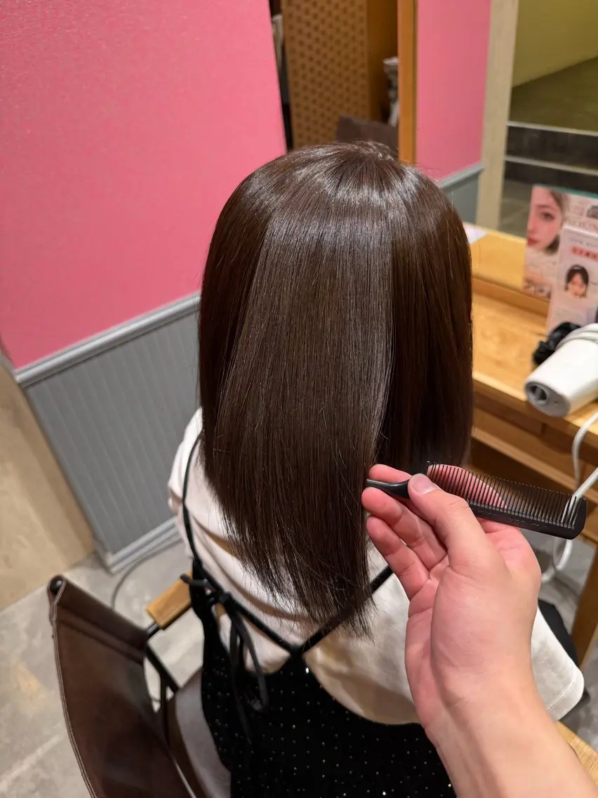 ワンカラー【髪質改善カラー】+Aujuaシャンプー+トリートメント付きの写真