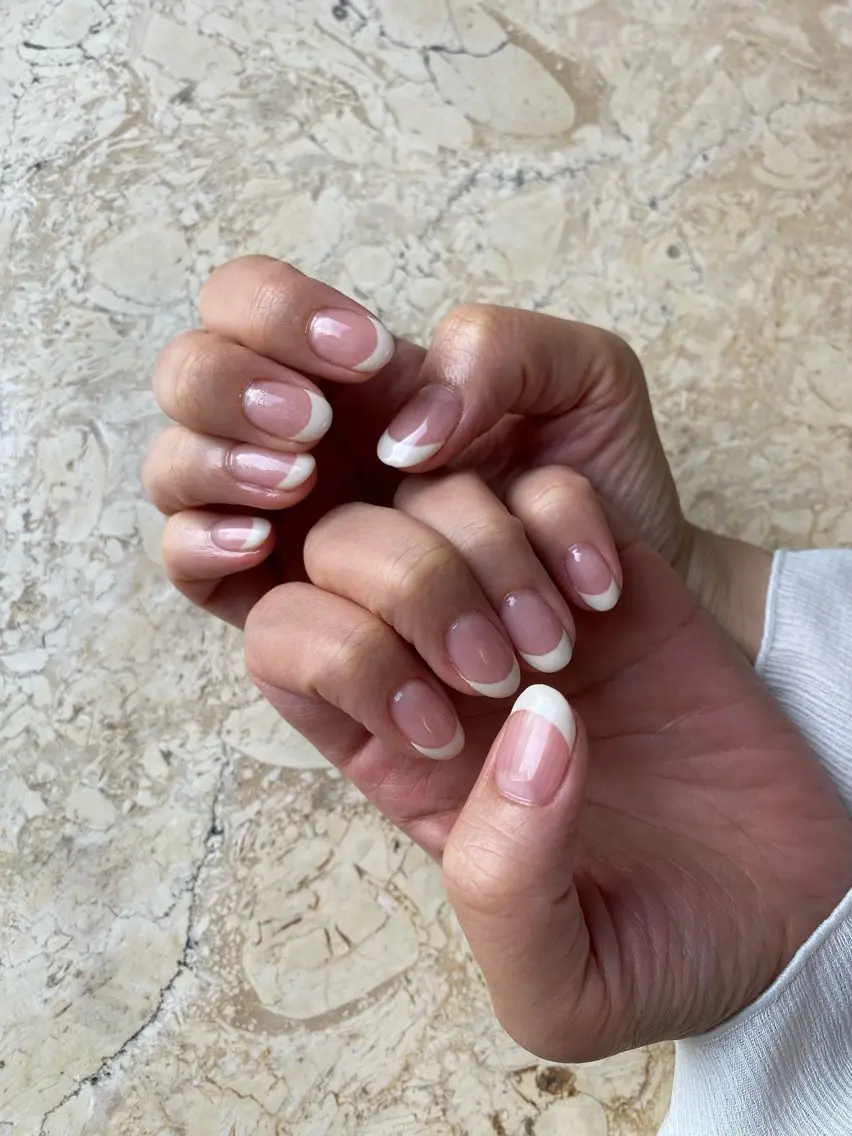 ネイル フレンチネイル ホワイト ハンドネイル mieux YUKOのネイルデザイン