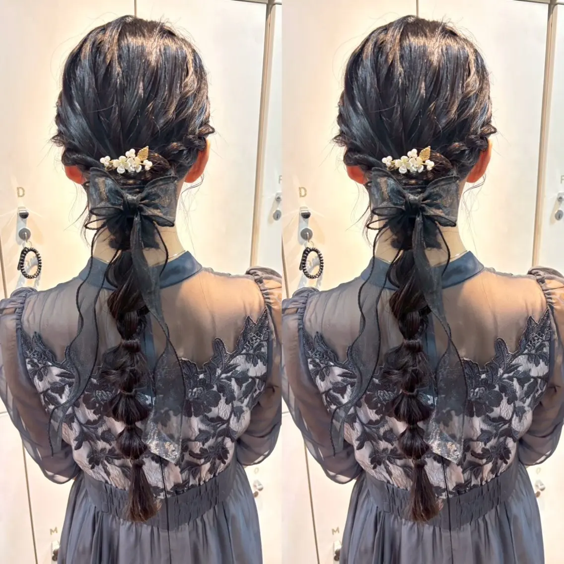 ロング ヘアアレンジ 結婚式・ブライダル ロング 羽エク指名No1✨️ シールエク🌙しぇるのヘアスタイル