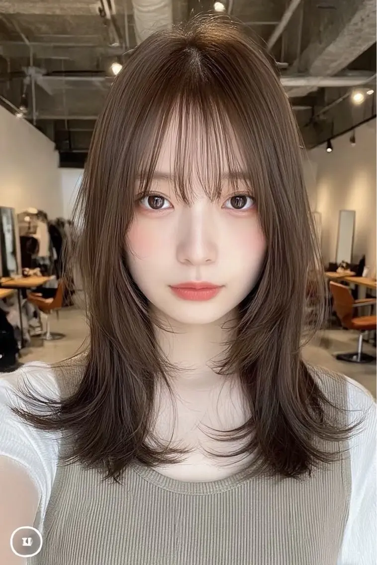 セミロング 絶対可愛い🍎透明感 カラーあります✨蕾祁のヘアスタイル