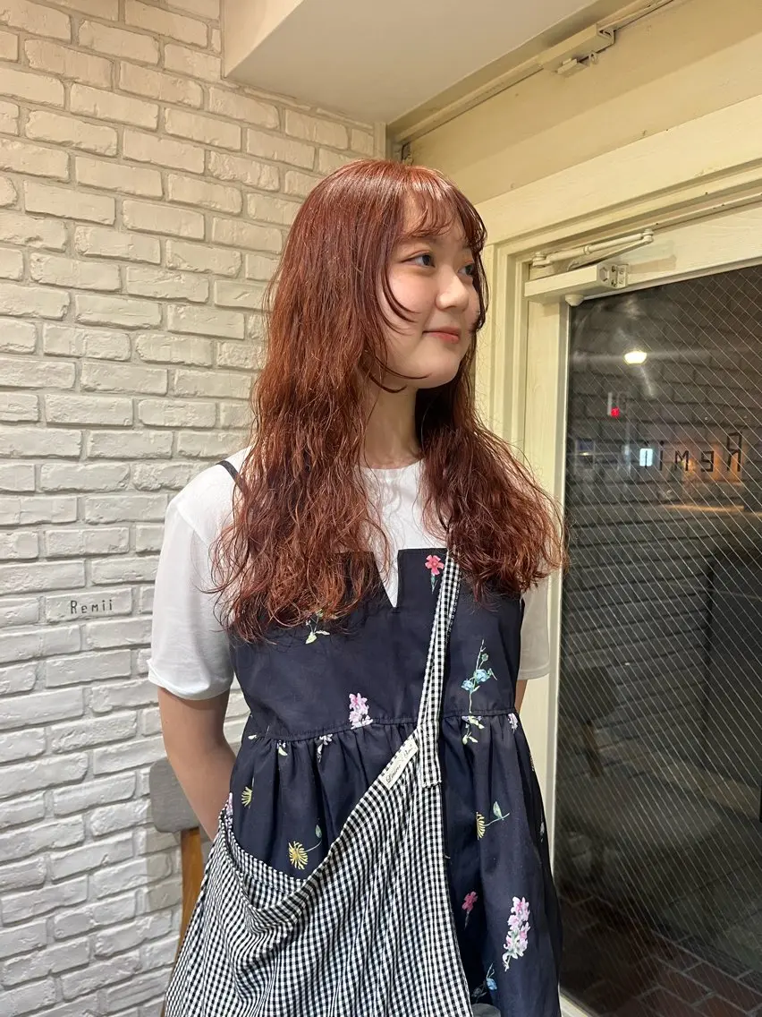 ロング カラー パーマ パーマ ミジュ/ メンズモデル募集のヘアスタイル