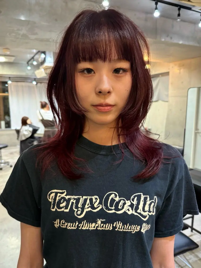 セミロング レイヤーカット カット ヘアカラー レイヤーカット\ウル フ　chinatsuのヘアスタイル
