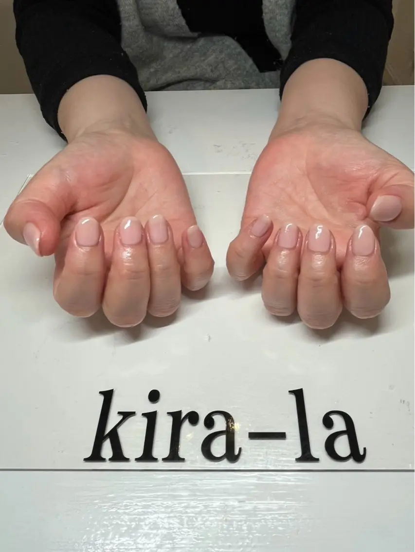 ネイル ワンカラーネイル ピンク kira-la キララ･:*..のネイルデザイン