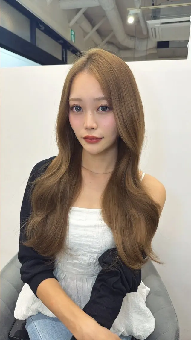 ロング カット ヘアカラー トリートメント レイヤーカット/ 艶カラー/山内一暉のヘアスタイル