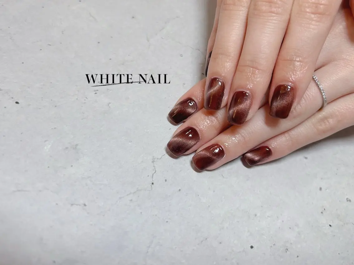 ネイル マグネットネイル ハンドネイル WHITE NAIL ホワイトネイルのネイルデザイン