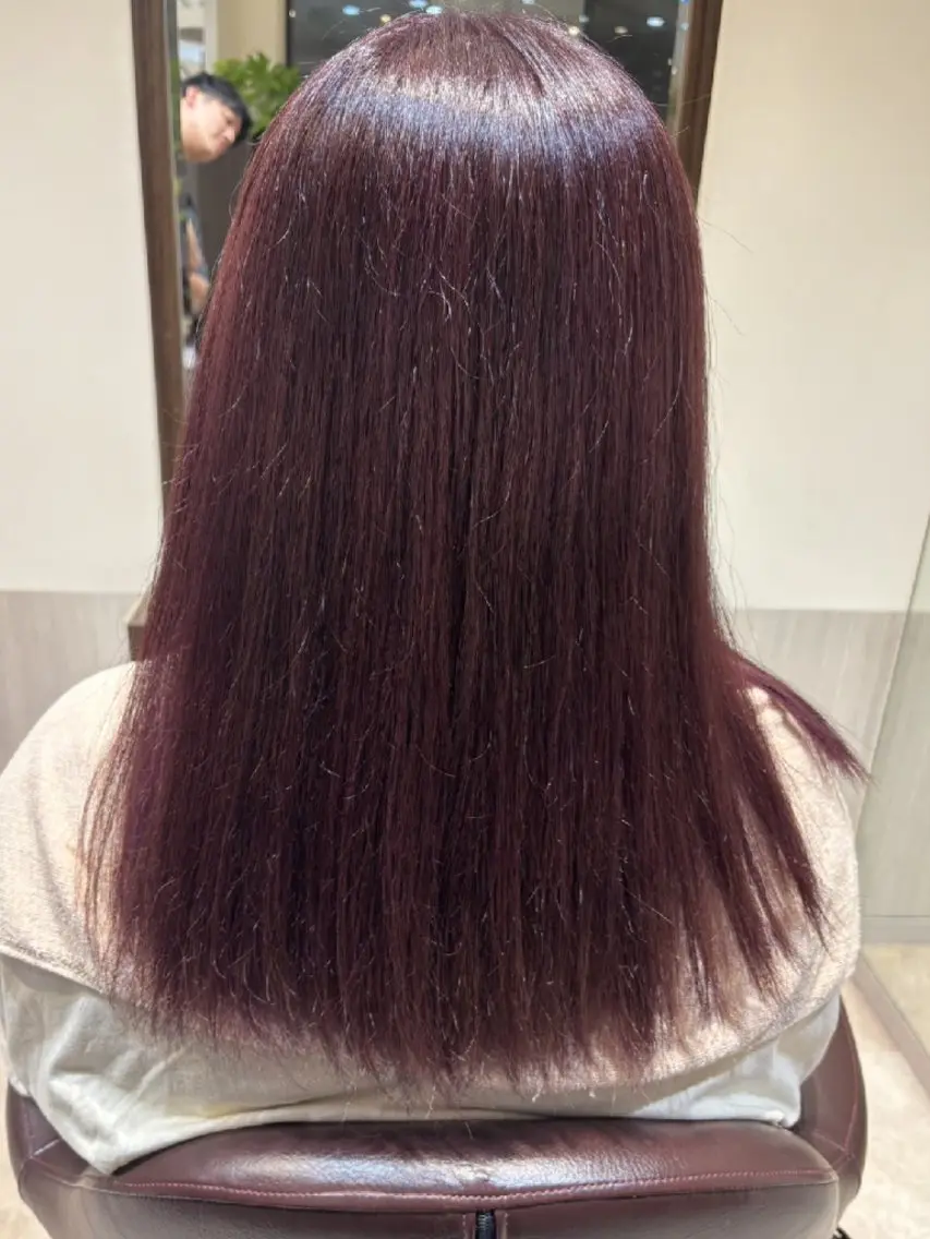 セミロング カラー ブリーチ ブラウンカラー ブリーチなしカラー ヘアカラー チハル🌙 カラー🌙ヘアセットのヘアスタイル
