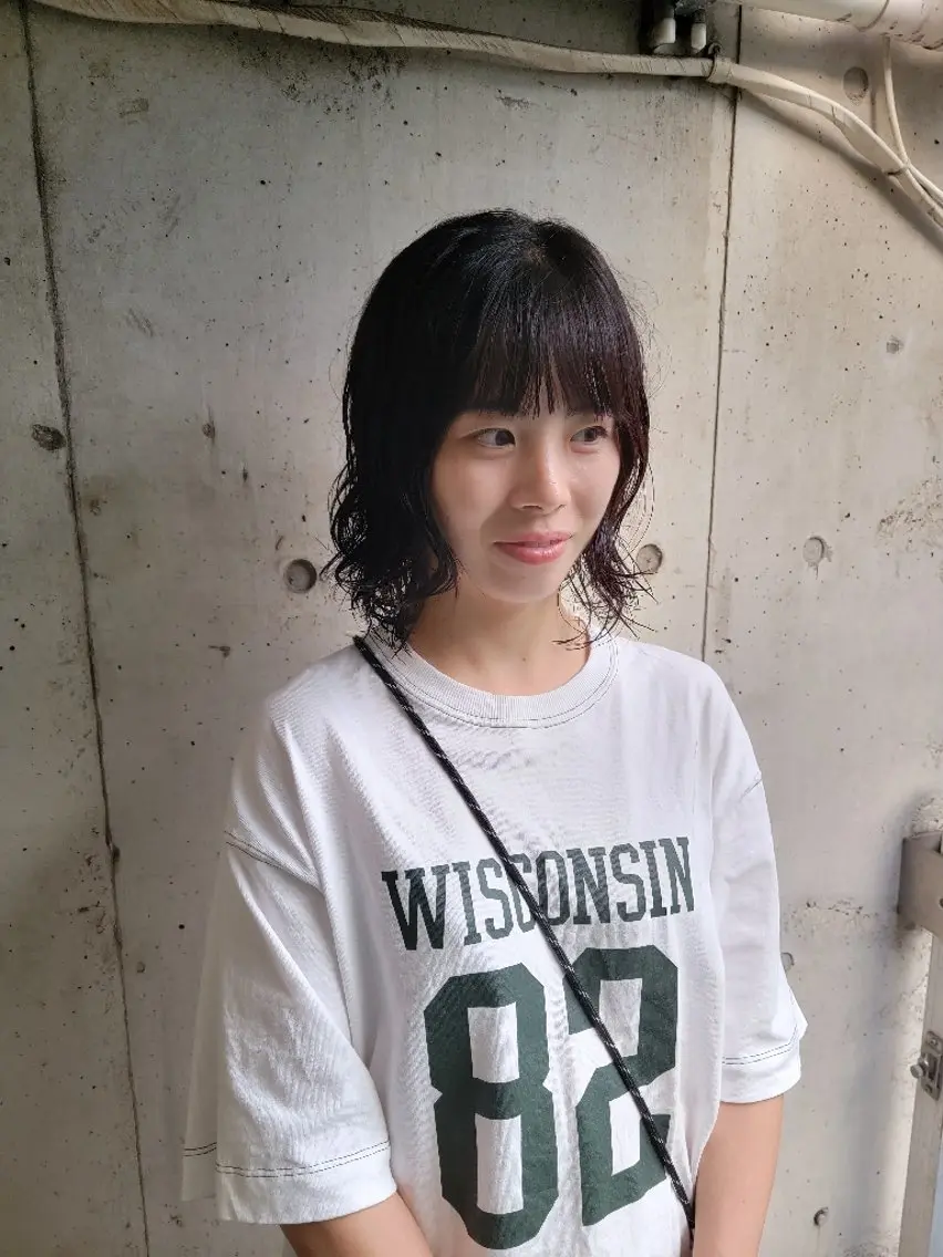 カラー パーマ ミディアム OMA カタギシのヘアスタイル