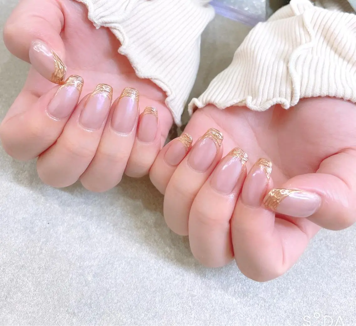 ネイル フレンチネイル ミラーネイル prizeIris 東のネイルデザイン