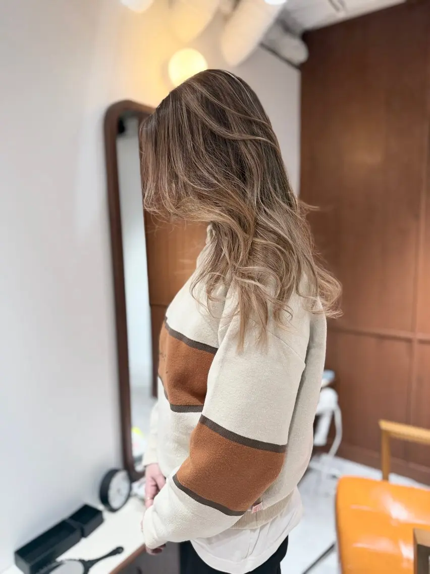 ミディアム カラー ヘアアレンジ カット ヘアカラー トリートメント opus 店長大和 レイヤー/赤み消しのヘアスタイル