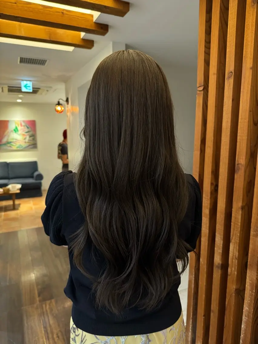ロング ヘアカラー トリートメント 佐藤 天真のヘアスタイル