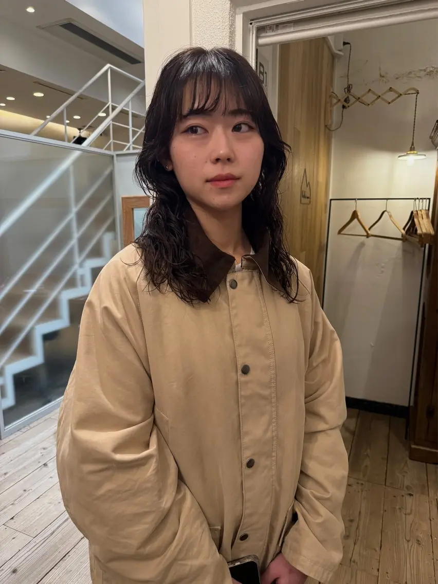 セミロング カラー パーマ セミロングパーマ 原宿/ケパーマ 🧺ユウマのヘアスタイル