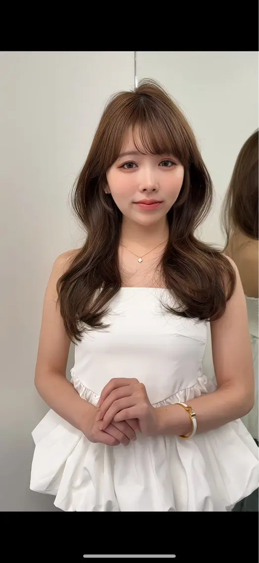 ロング レイヤーカット ローレイヤー 渡辺 杏斗龍のヘアスタイル
