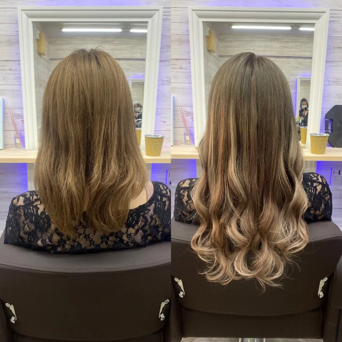 ロング カラー ヘアアレンジ ショートボブ 編み込みエクステ シールエクステ バレイヤージュ 透明感カラー FAAM Tsuneのヘアスタイル