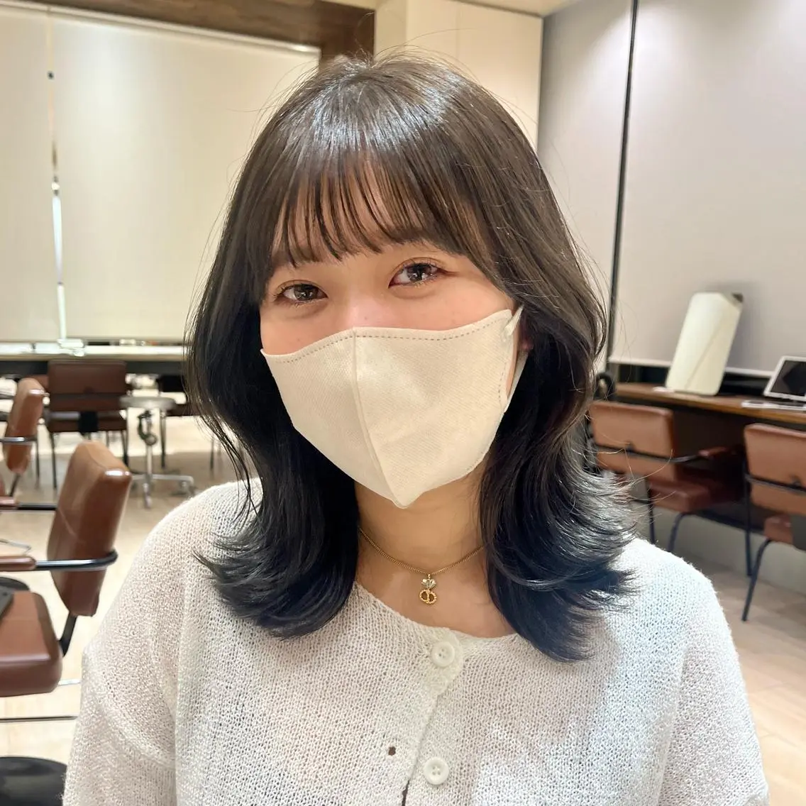 ミディアム カラー くびれヘア 早朝セット☀️ レイヤー/Momoのヘアスタイル