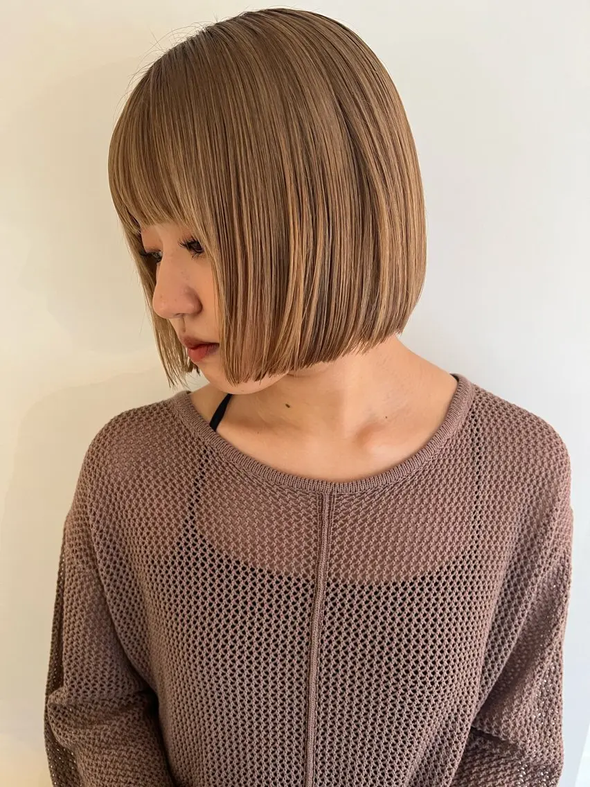 ミディアム カラー カット ヘアカラー トリートメント 表参道🌿赤み消し カラー/チナツのヘアスタイル