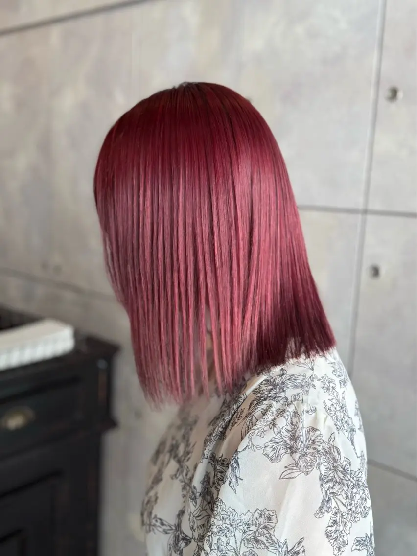 ミディアム カラー ヘアカラー トリートメント ヘアセット 🎀ハイトーン・艶 カラー HANA🎀のヘアスタイル