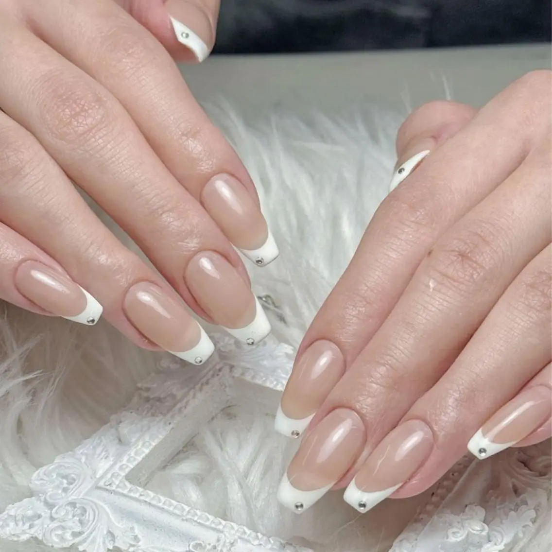 メンズ ネイル アートネイル フレンチネイル ジェルネイル キラキラネイル パラジェル Bloom kabukiのネイルデザイン