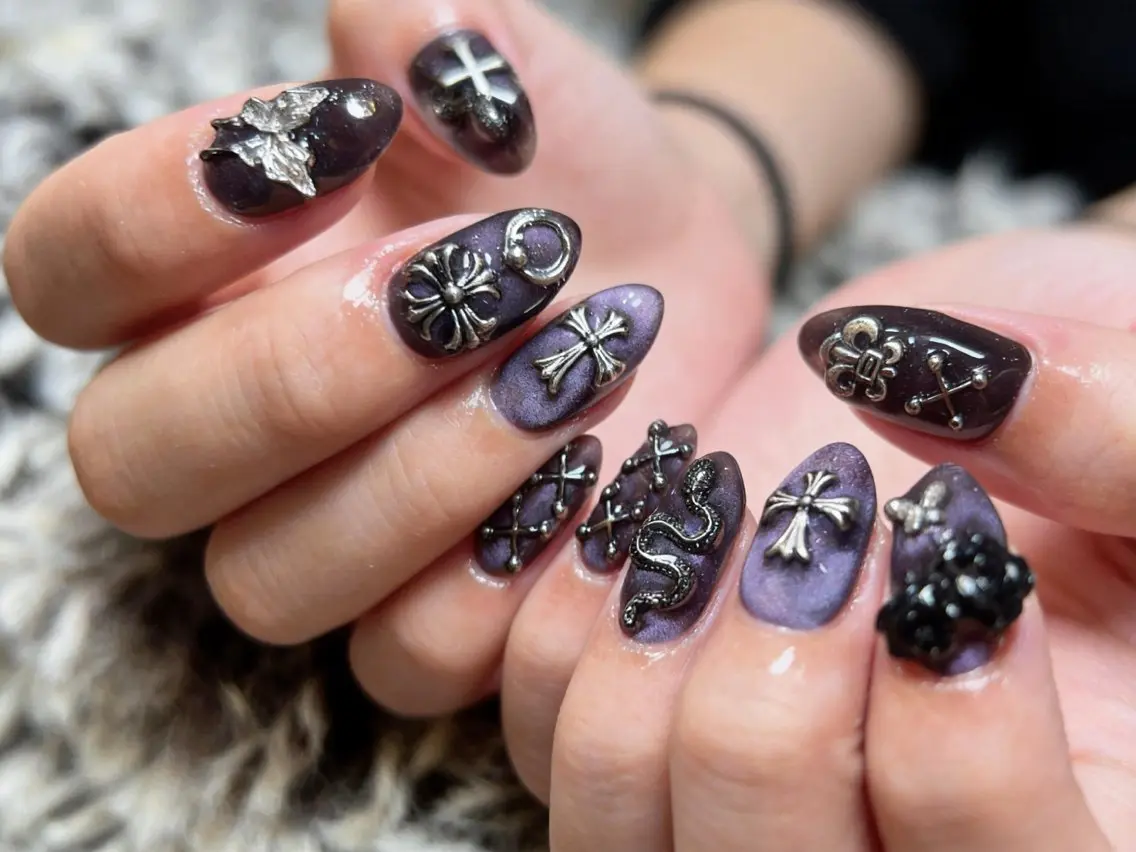 ネイル アートネイル オーロラネイル チークネイル クリアネイル 長さ出し Cutie nail salonのネイルデザイン