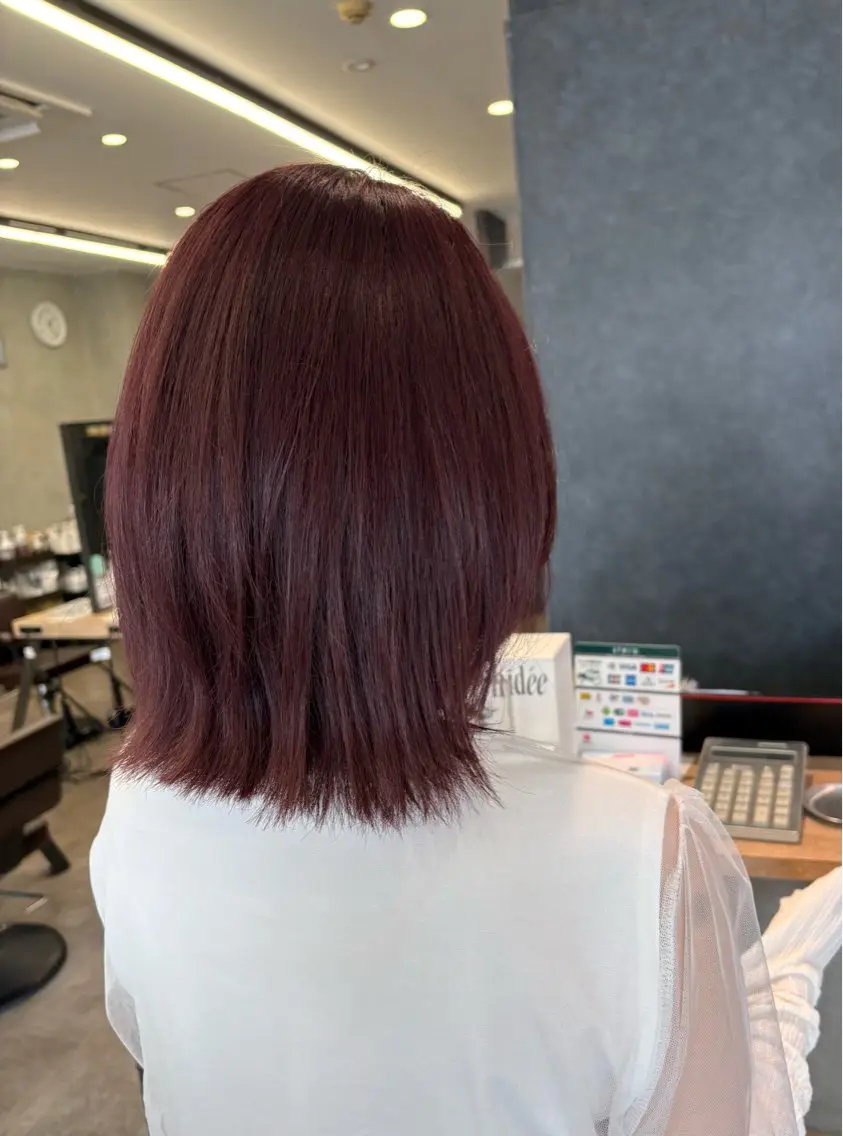カラー ボルドーカラー ヘアカラー トリートメント ナルミ ケイスケのヘアスタイル