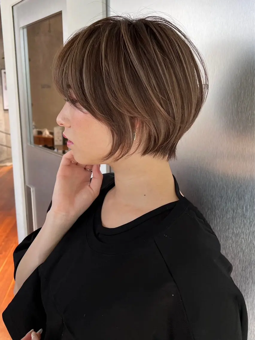 ショート カラー カット ヘアカラー ハイライトNo.1☆ ゆうのヘアスタイル