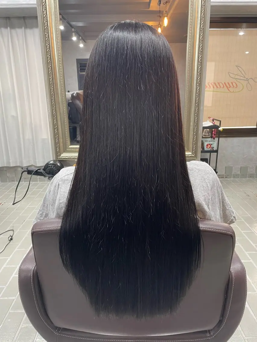 ロング 髪質改善 カット 縮毛矯正 トリートメント 艶髪/透明感カラー 山﨑俊輔のヘアスタイル