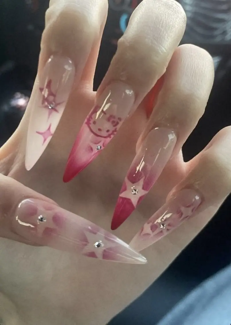 ネイル 長さ出し キラキラネイル 韓国ネイル ロングネイル ワンホンネイル ハンドネイル Josie nail salonのネイルデザイン