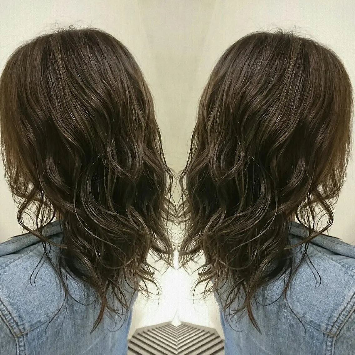 ミディアム カラー グレージュ カーキグレージュ センター南 SEIJIのヘアスタイル