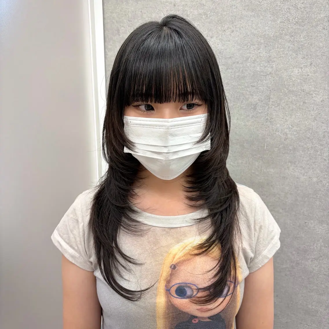 ロング カラー くびれヘア ハッシュカット カット 望 吹のヘアスタイル